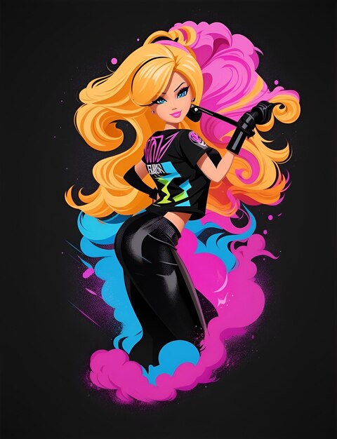 Barbie Ilustración Colorida