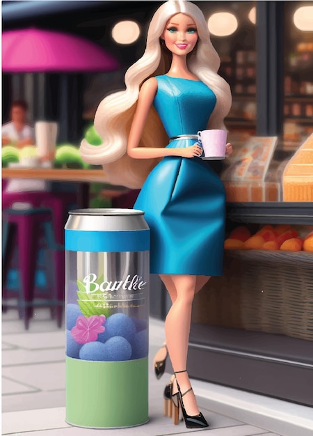 Barbie im Kaffee