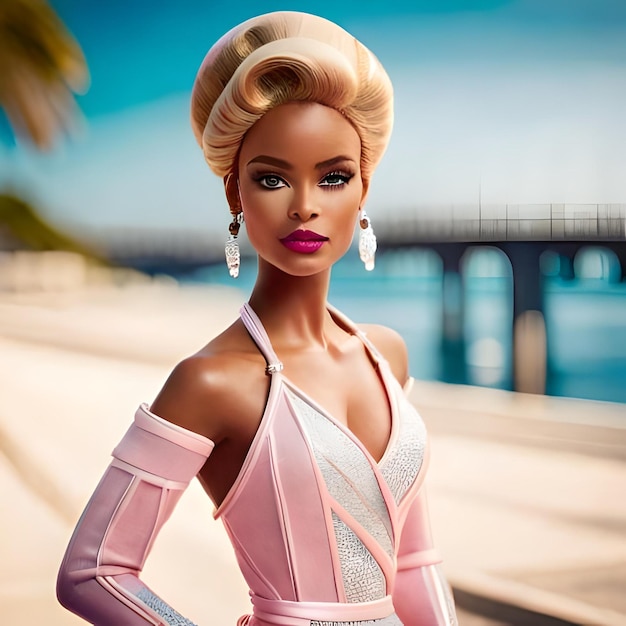 Barbie in einem modischen Sommerkleid