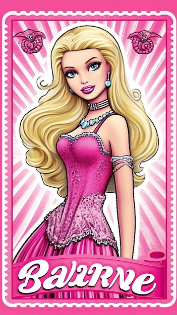 Barbie in einem rosa Kleid