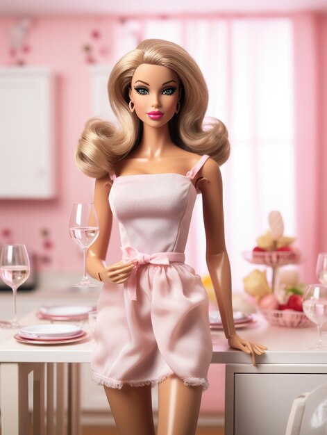 Barbie kocht in der Küche