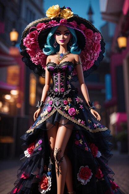 Barbie vestindo roupas tradicionais mexicanas