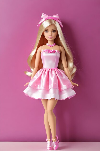 Barbie muñeca linda chica rubia traje rosa fondo de pantalla diseño de fondo