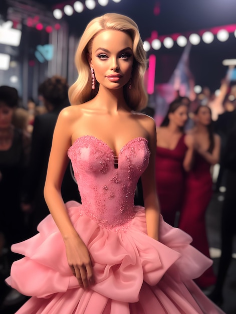 Barbie muñeca linda chica rubia traje rosa fondo de pantalla diseño de fondo