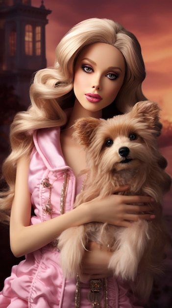 barbie con perro