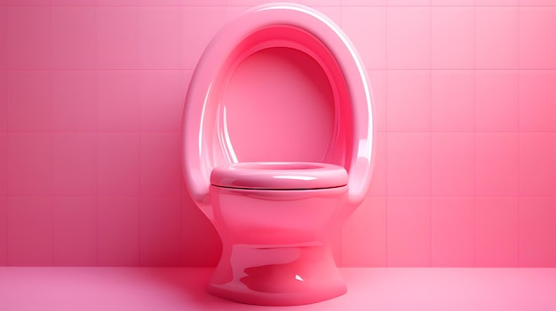 Barbie Pinke minimalistische Toilettenschüssel auf rosa Hintergrund