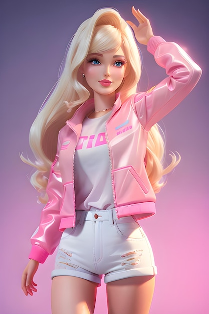 Barbie-Puppe 3D AI generierte Illustration