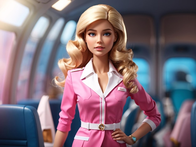 Barbie-Puppe im Stewardess-Outfit