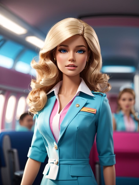 Barbie-Puppe im Stewardess-Outfit