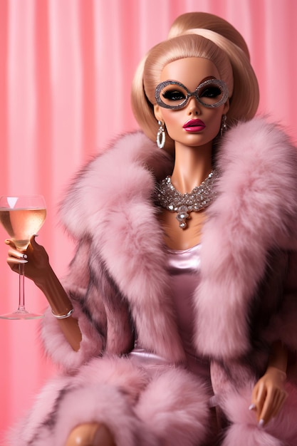 Foto barbie-puppe im trendigen outfit