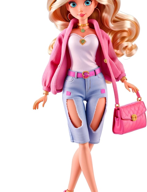 Barbie-Puppe im trendigen Outfit