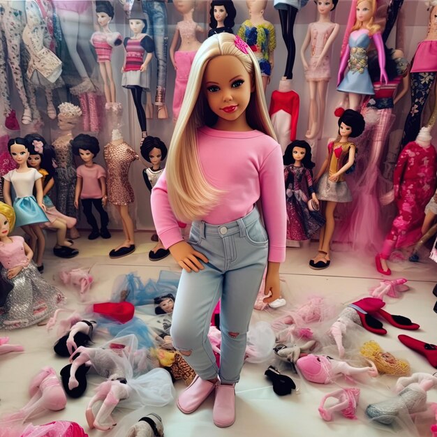 Barbie-Puppe mit rosa Farben