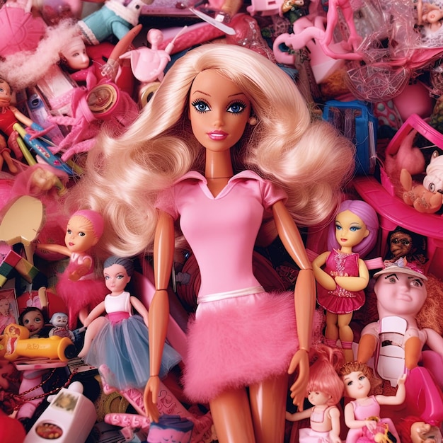 Barbie-Puppe mit rosa Farben