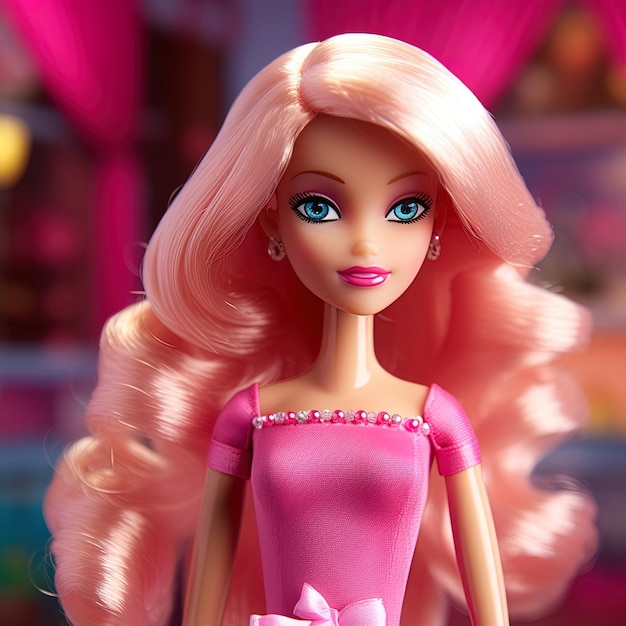 Barbie-Puppe mit rosa Farben