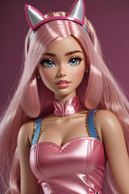 Barbie-Puppe mit rosa Outfit