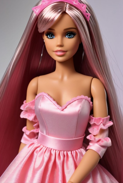 Barbie-Puppe trägt rosa oder lila Kleidung