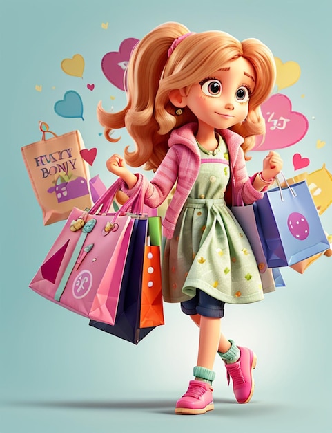 Barbie Shopaholic Summer Trendy Outfit Schöne Disco Plastikpuppe Porträt Verkaufsmodell Puppe