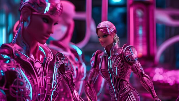 Foto barbie-spielzeug in tron ares