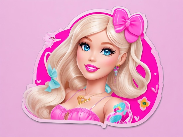 Barbie süßes Gesicht im Hintergrund
