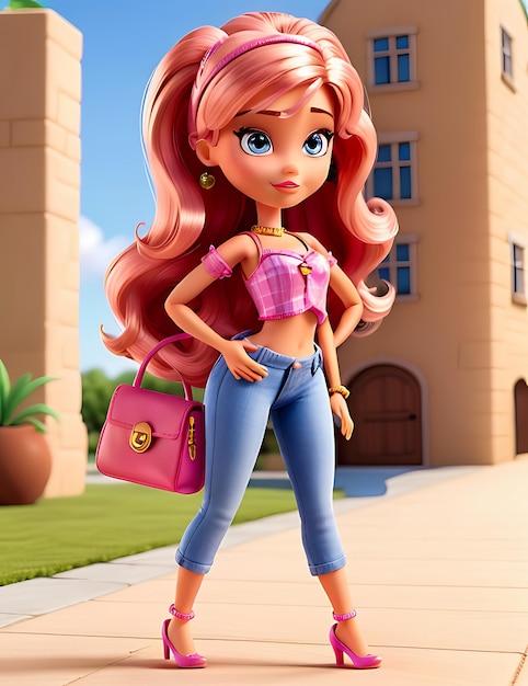 Barbie en Summer Trendy Beautiful Outfit Generado por IA