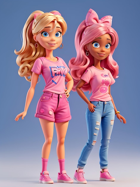 Barbie con todo el cuerpo, ojos azules sonrientes.