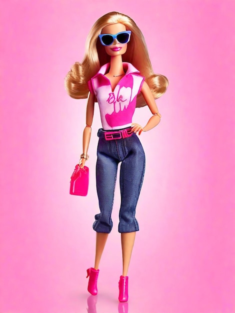 Foto barbie trendiges outfit mit sonnenbrille