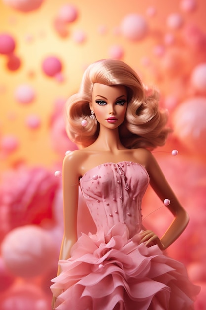 Barbie con el vestido rosa