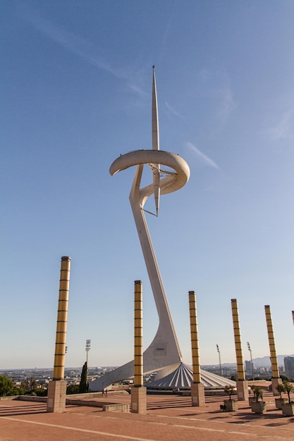 BARCELONA ESPAÑA JUN 25 Torre de comunicaciones de Montjuic el 25 de junio de 2012 en Barcelona España Esta torre fue construida para los Juegos Olímpicos de 1992