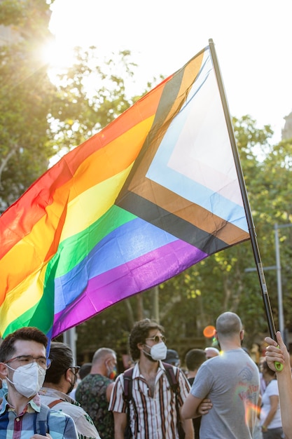 Barcelona, España; 22-julio-2021: Manifestación contra la violencia lgtbifóbica