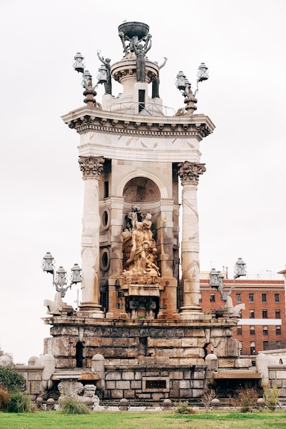 Barcelona espanha dezembro plaza de espana em barcelona a praça da capital da catalunha