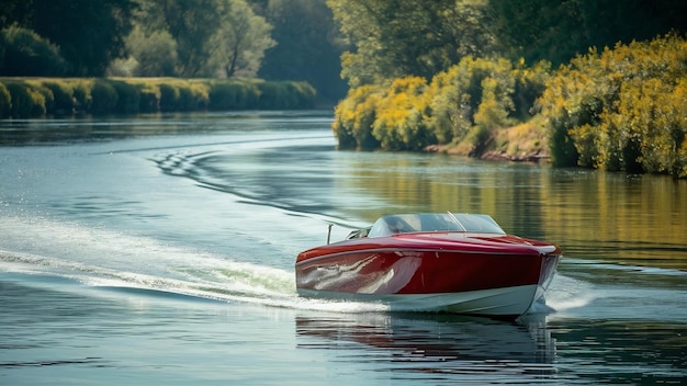 Barco a motor no rio