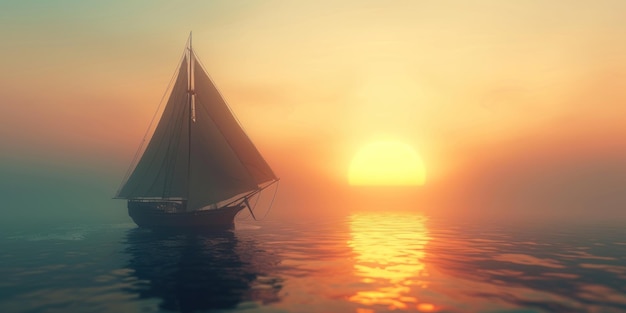 Barco a vela ao pôr-do-sol no seax9