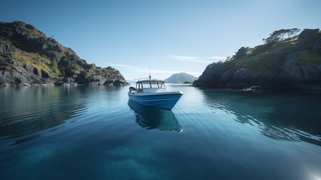 Un barco en el agua con la palabra mar al frente.