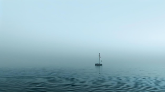 un barco en el agua con una vela en él