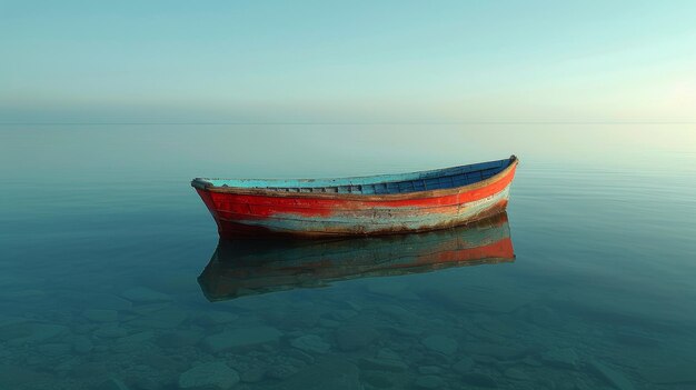 Barco azul en el agua