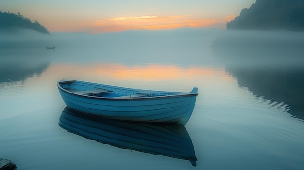 Barco Azul na Água