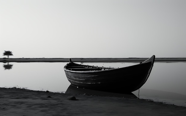 barco blanco y negro en el agua