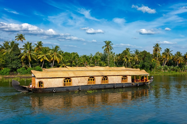 Barco-casa em Kerala backwaters Índia