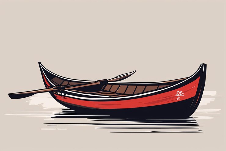 Foto barco de qualidade de pôster de ilustração minimalista