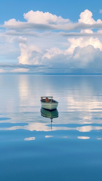 Foto barco em águas marinhas muito claras