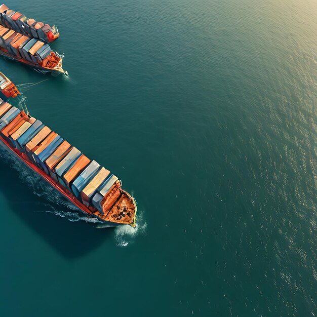 un barco está llevando carga desde el mar