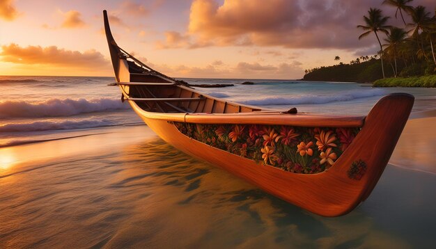 un barco está en la playa y es hecho por un barco