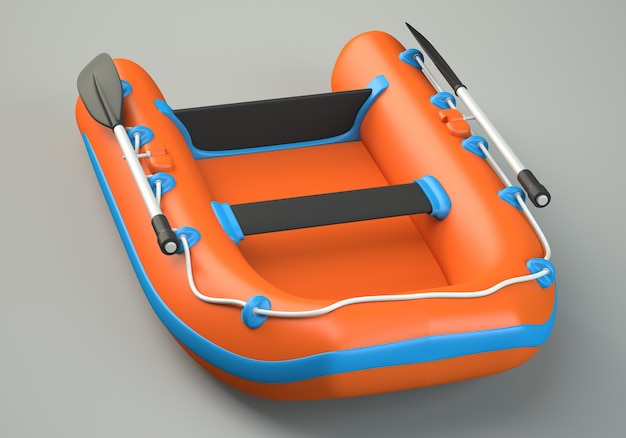 Barco inflable renderizado 3d