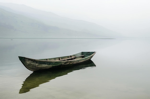 Barco del lago Wular sobre un fondo blanco