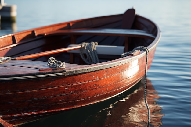 Barco de madera sobre el agua.