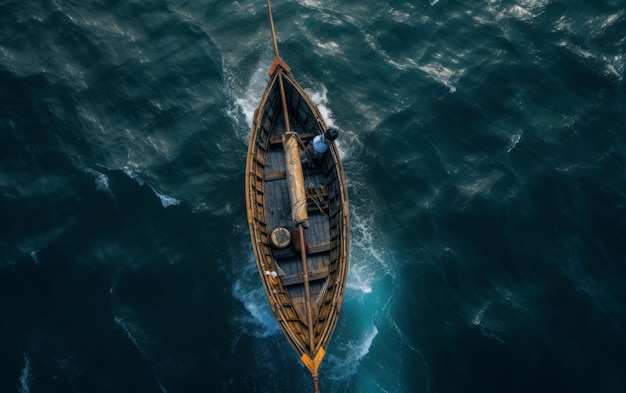 barco en el mar tormentoso