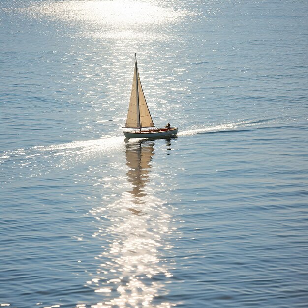 un barco navega