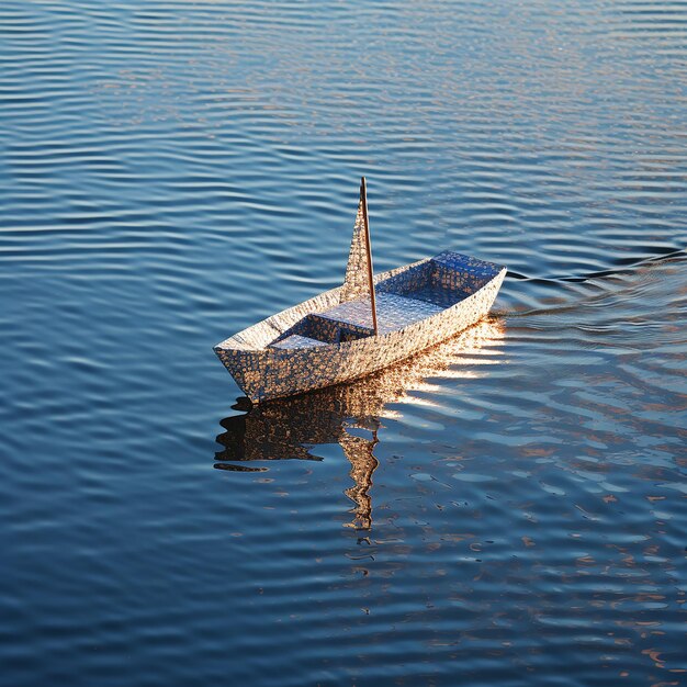 un barco navega