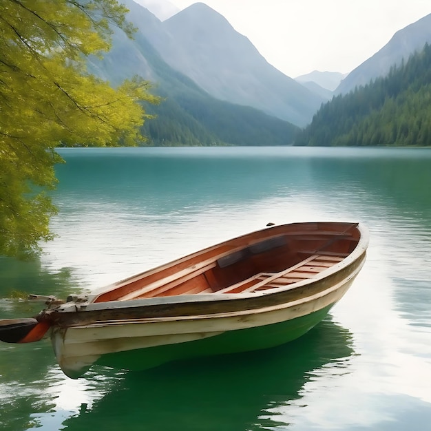 Barco no lindo lago Nature image Concept