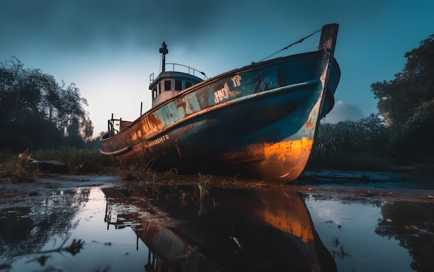 Un barco con el número 19 en él